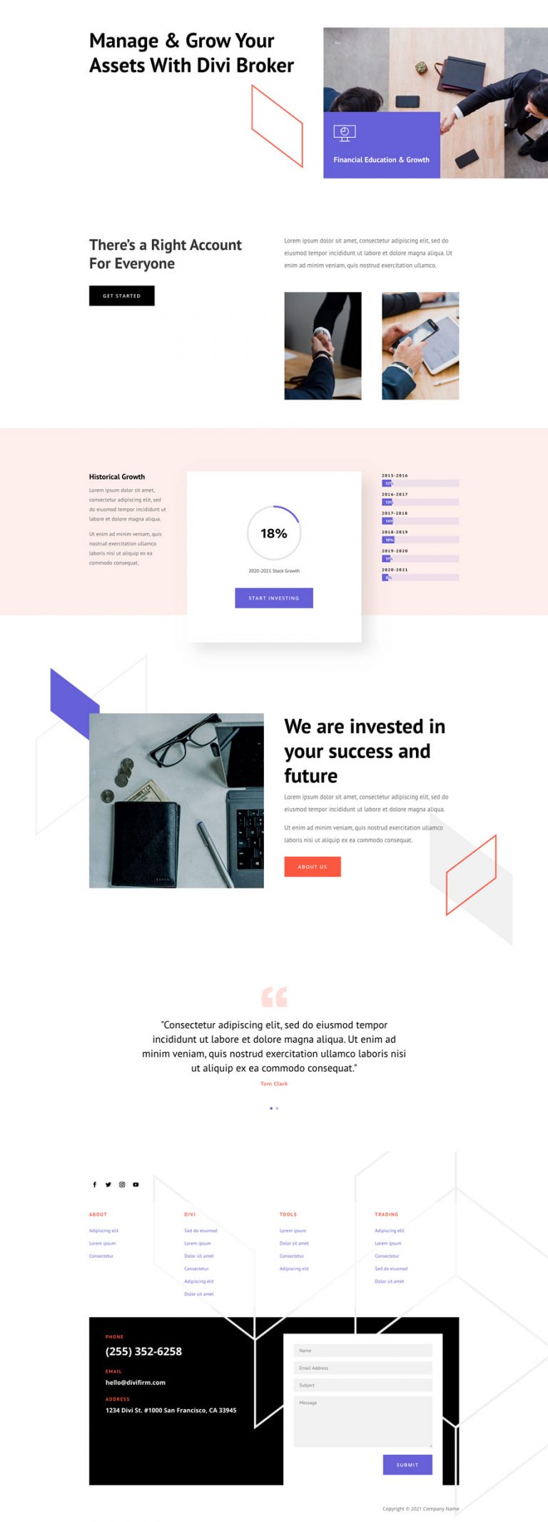 Get a FREE Brokerage Firm Layout Pack for Divi