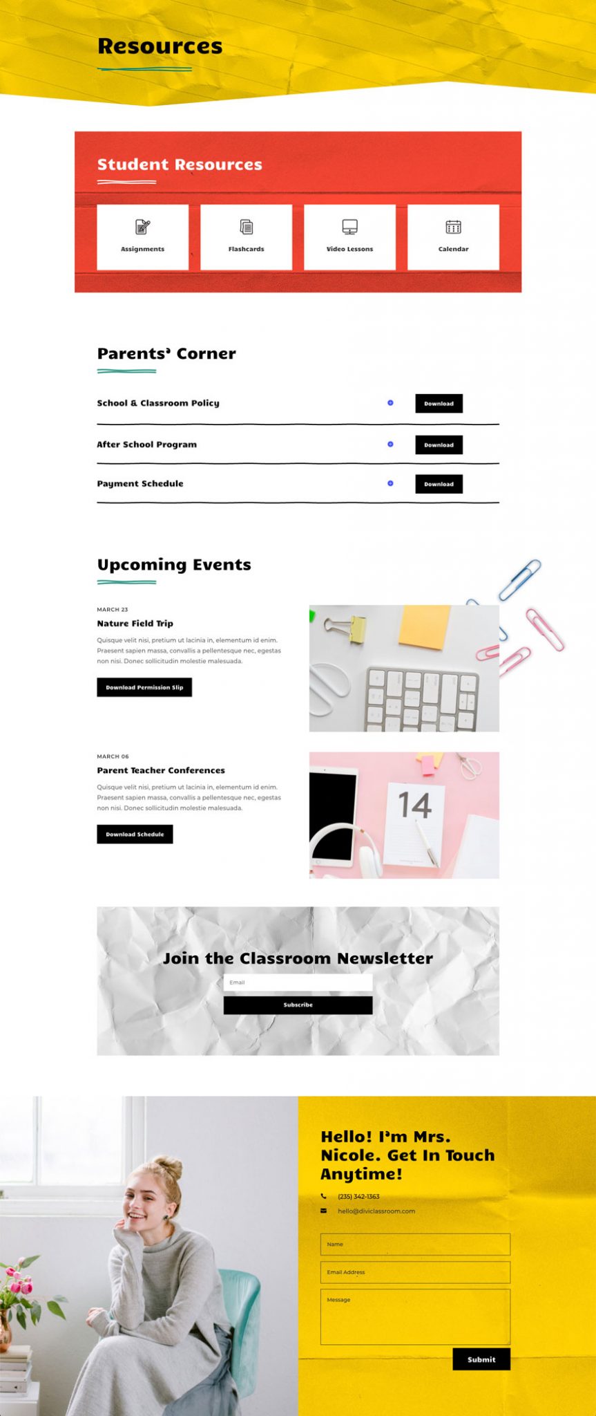 Get a FREE Classroom Layout Pack for Divi