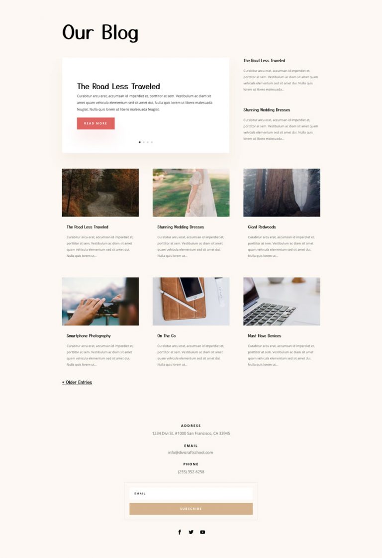 Get a FREE Craft School Layout Pack for Divi