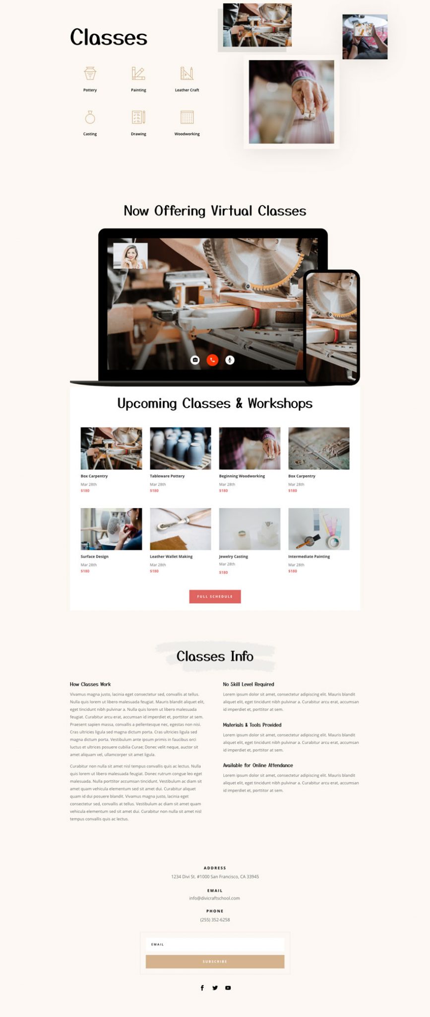 Get a FREE Craft School Layout Pack for Divi