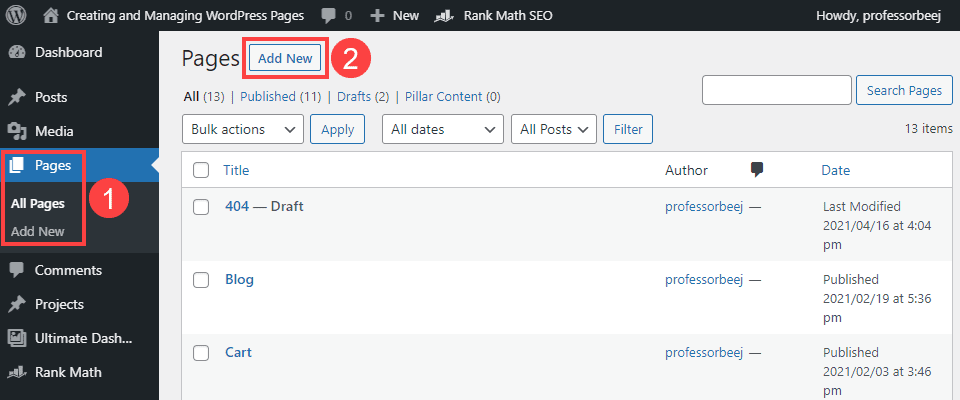 WordPress Pages How To Create And Manage Them 2022 
