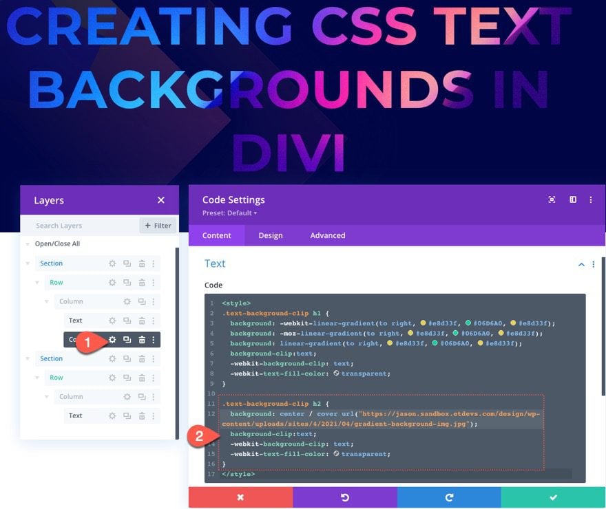 How to Design CSS Text Backgrounds in Divi Using background-clip 