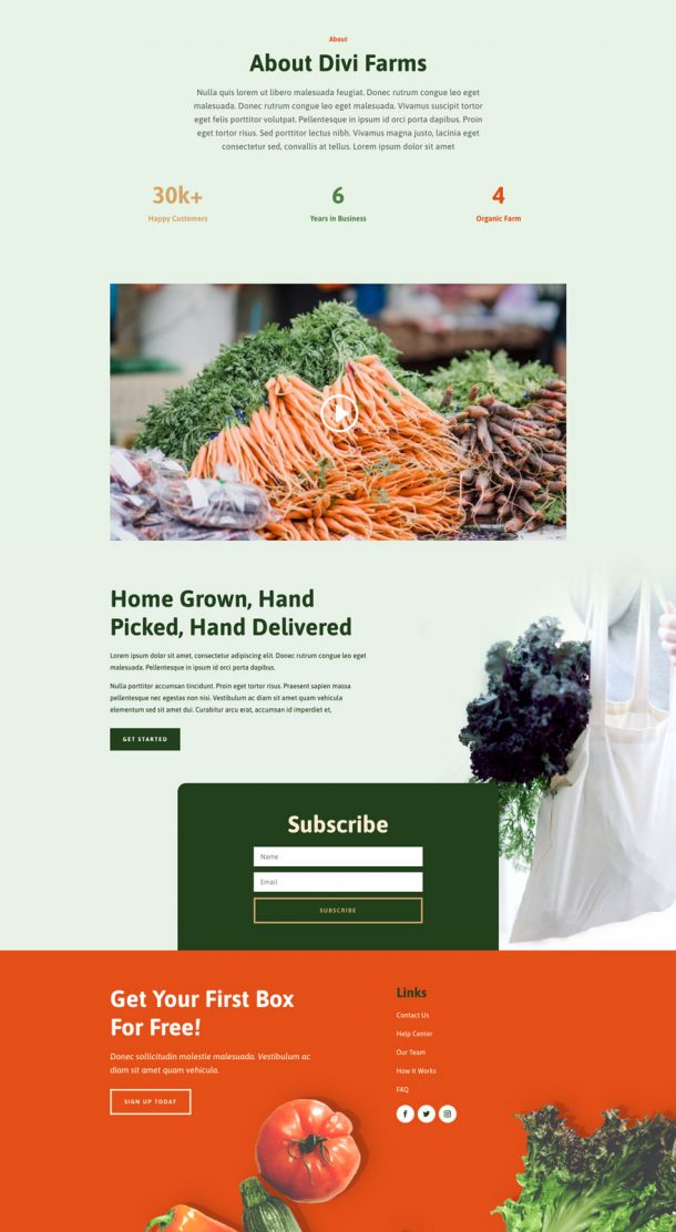 Get a FREE Produce Box Layout Pack for Divi