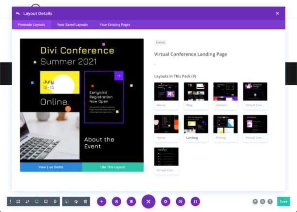 Get a FREE Virtual Conference Layout Pack for Divi