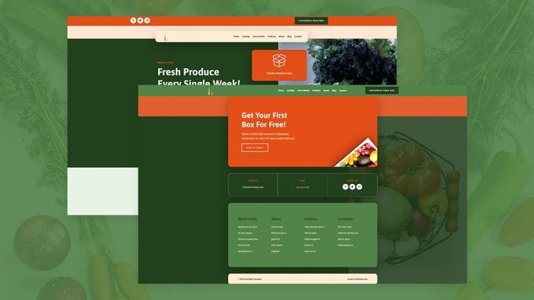 produce box header footer