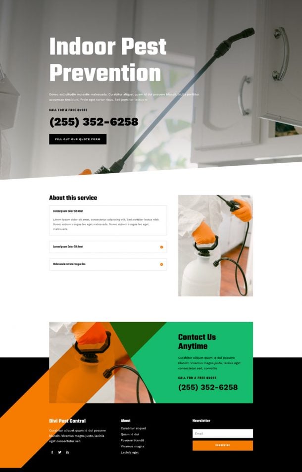 Get a FREE Pest Control Layout Pack for Divi