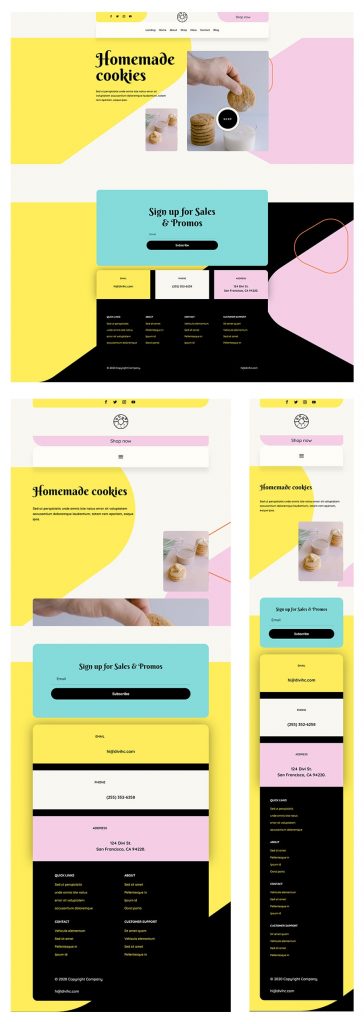 Download a FREE Header & Footer for Divi's Homemade Cookies Layout Pack