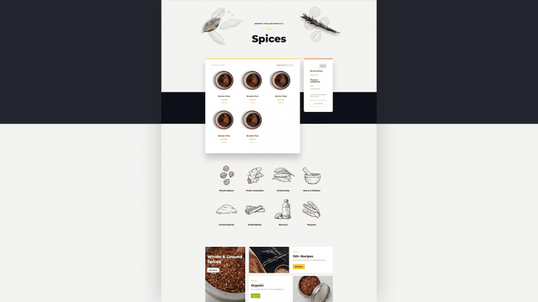 spice shop product category page template