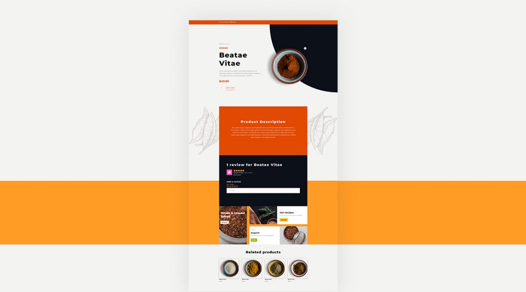 spice shop product page template