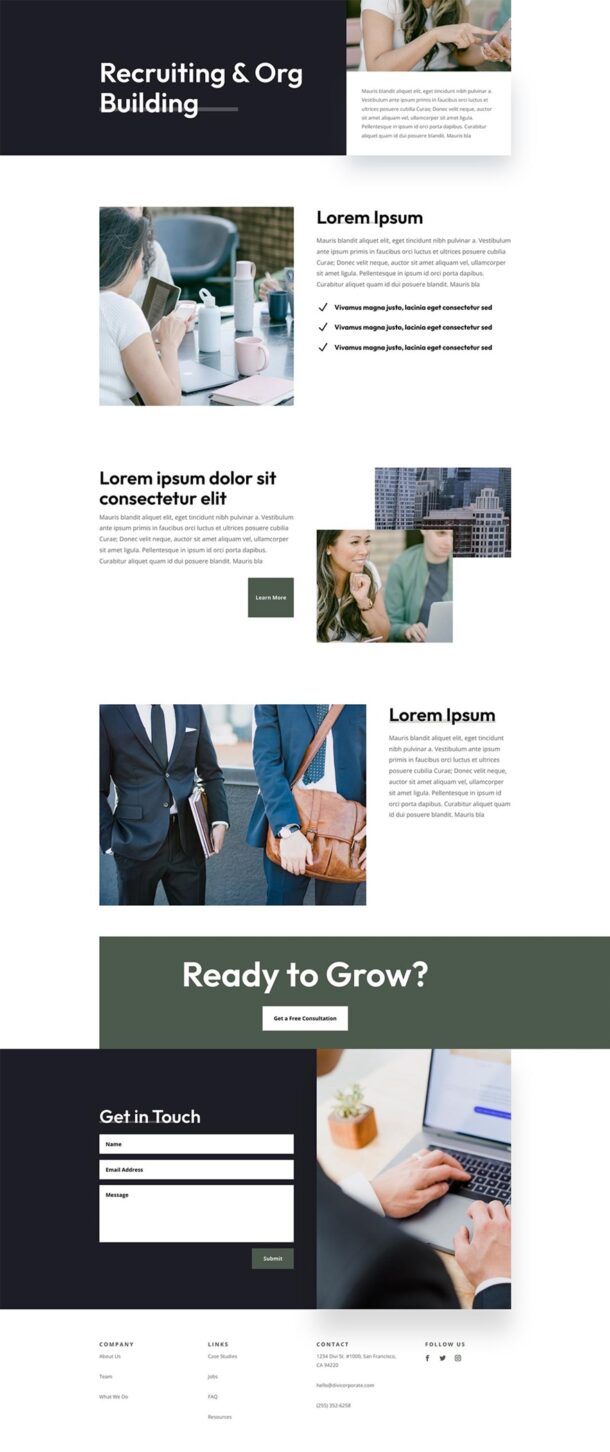 Get A Free Corporate Layout Pack For Divi