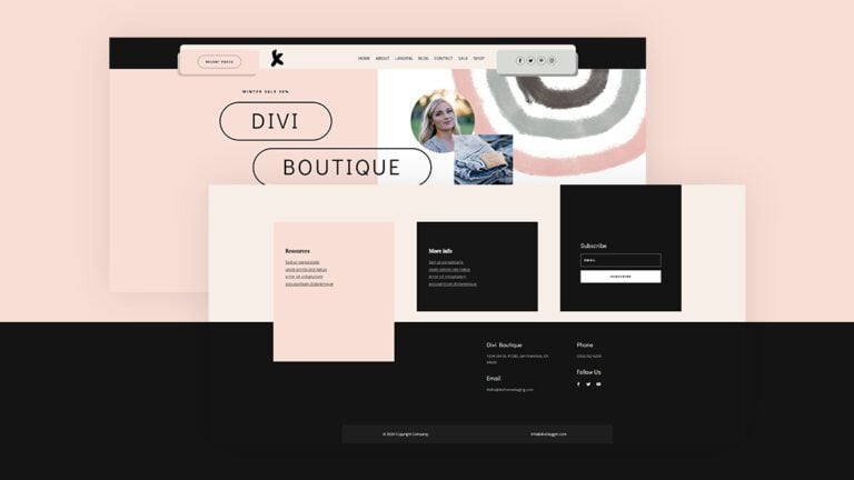 clothing store header footer