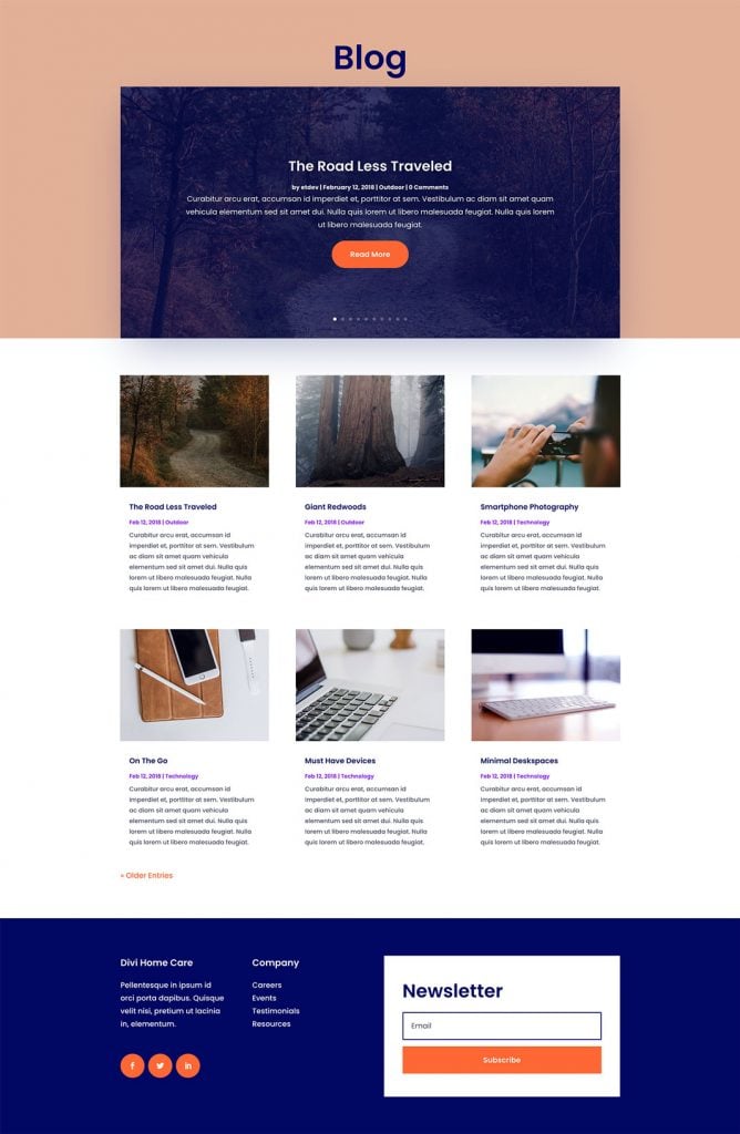 Get a FREE Home Care Layout Pack for Divi