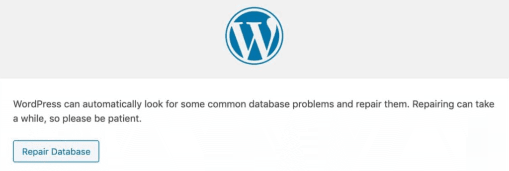 How To Repair The WordPress Database