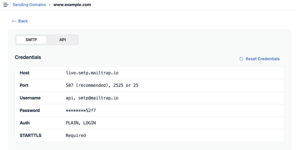 Mailtrap SMTP Setup - Step 5