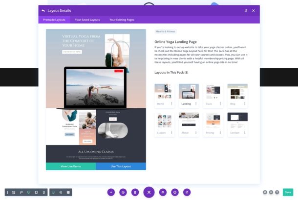 Get a FREE Online Yoga Layout Pack for Divi