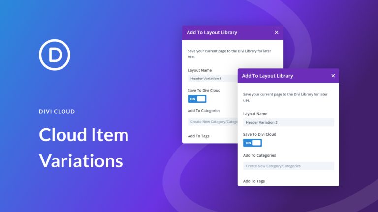 Divi Cloud Item Variations