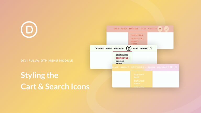 divi fullwidth menu module icons