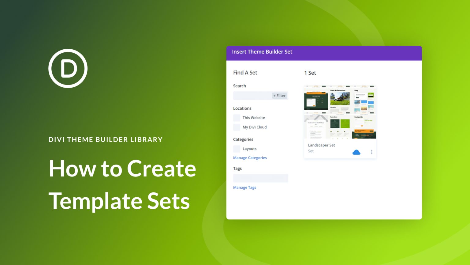 create template sets in the divi theme builder library