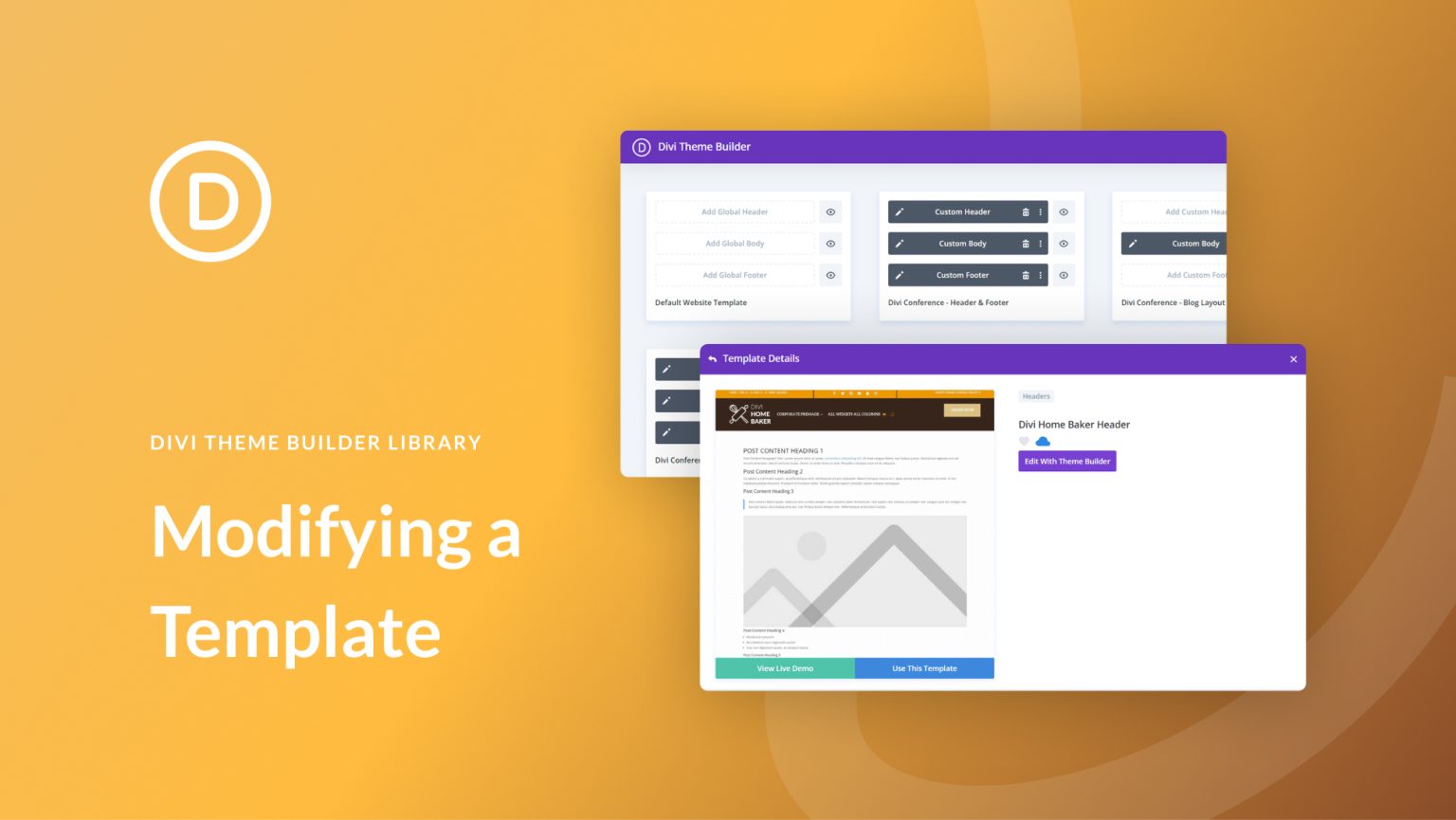 edit a template in divi's theme builder library