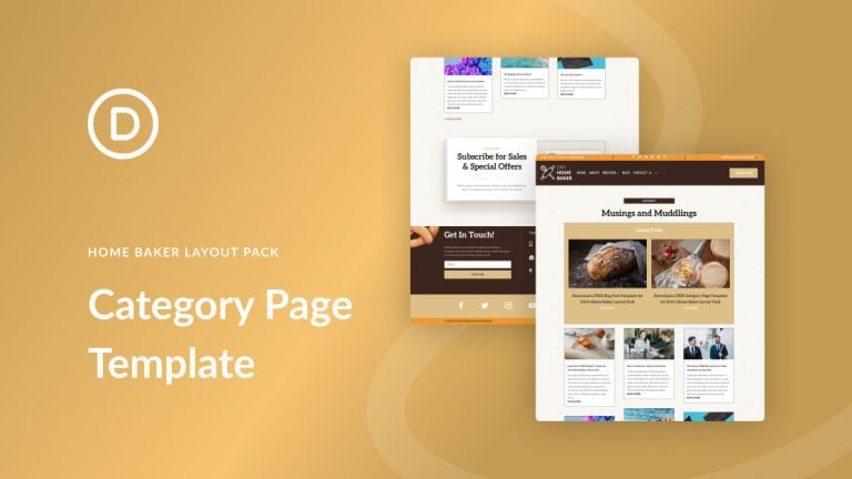 The Category Page Template for Divi's Home Baker Layout