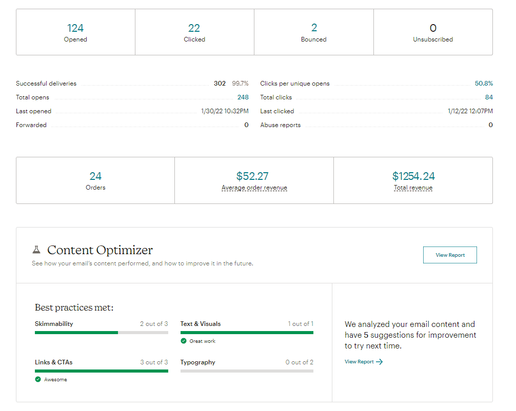 Mailchimp Email Reporting