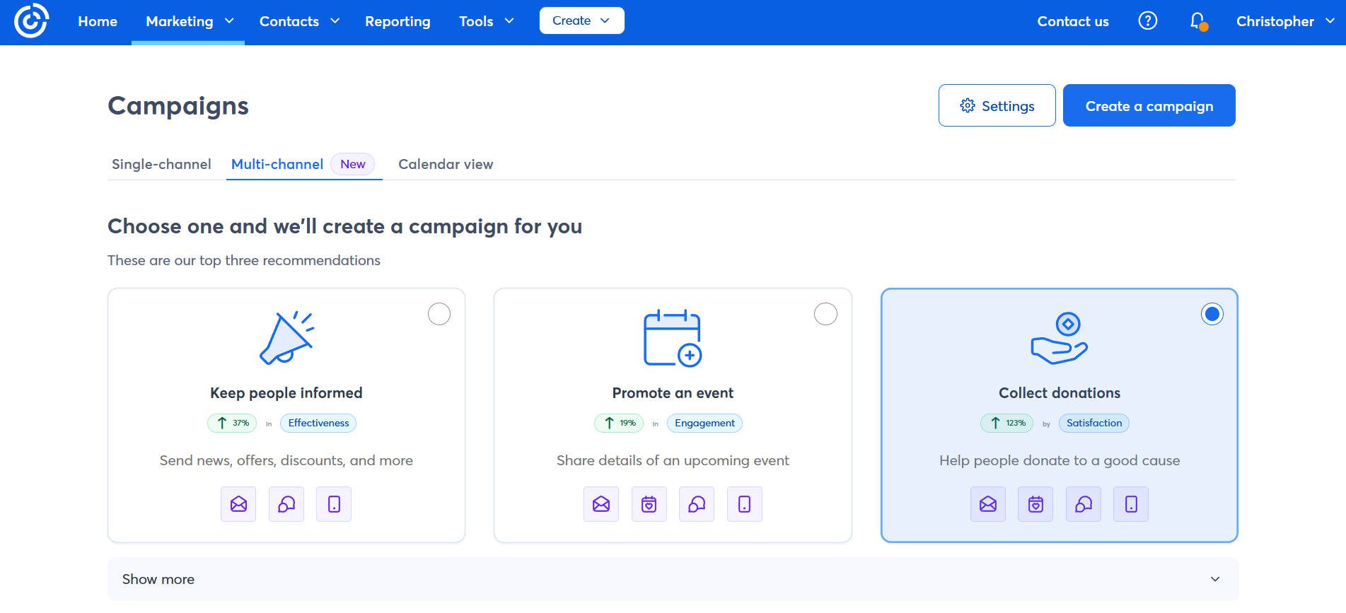 Multi-Channel Campaigns with Constant Contact