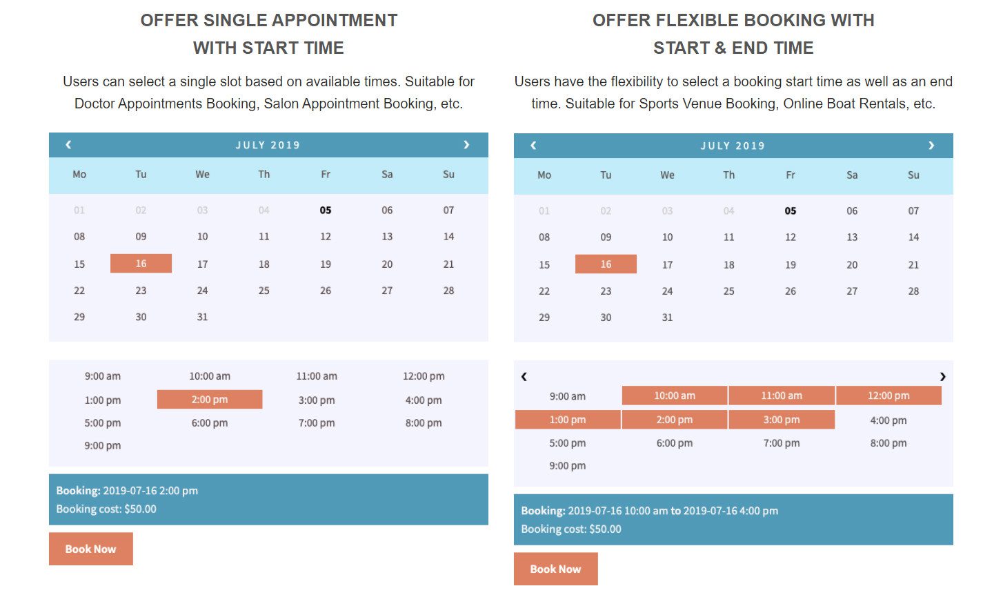 Flexible Booking Options Tied to Payments