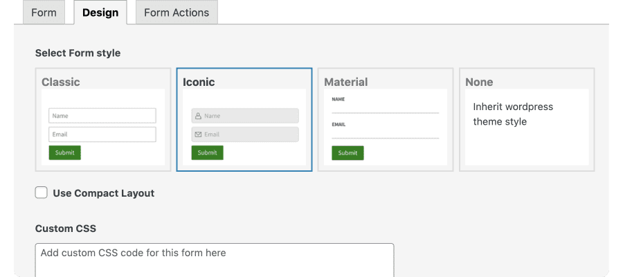 IceGram Style a WP Form in Creation