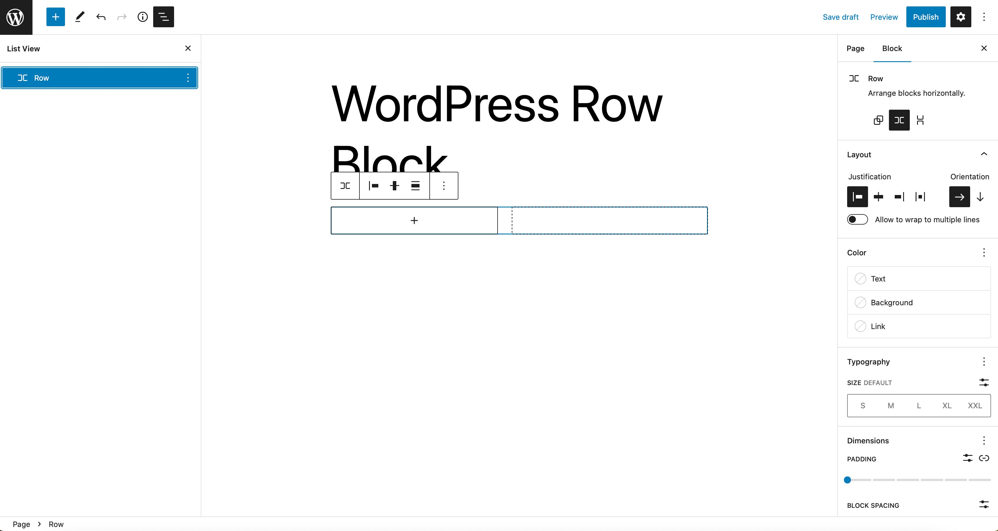 How To Use The WordPress Row Block