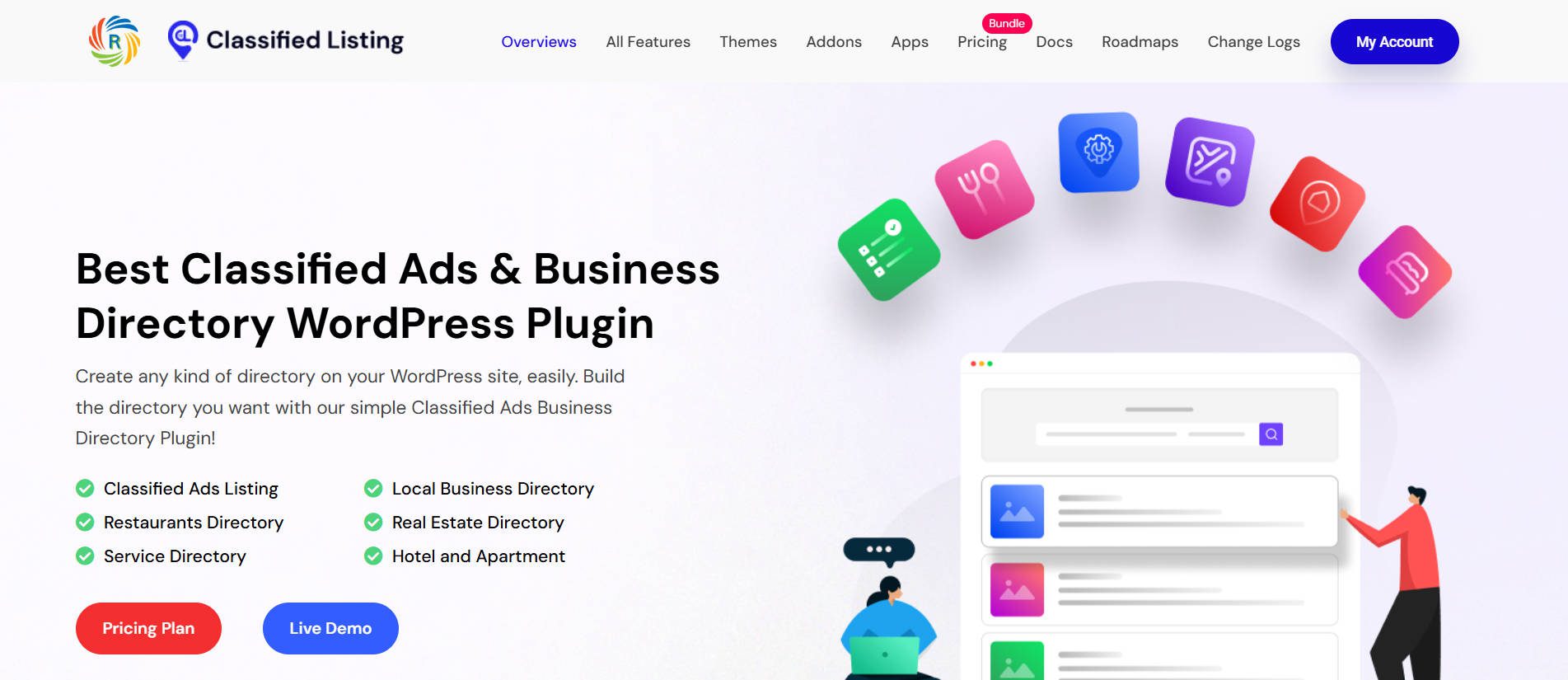 Classified Listings Plugin by Radius Themes Landing Page Jan 2025