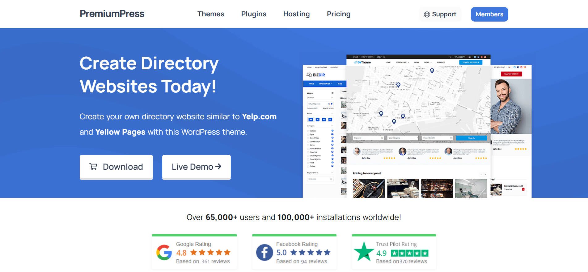 PremiumPress Directory Theme Landing Page Jan 2025