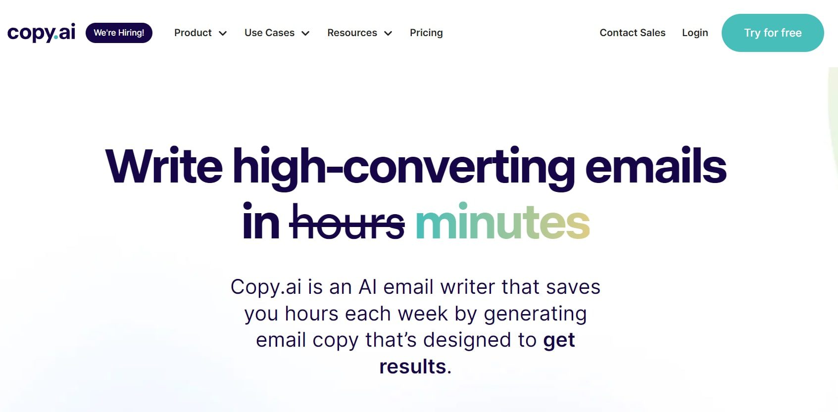 Best AI Email Writing Tools-Copy.ai