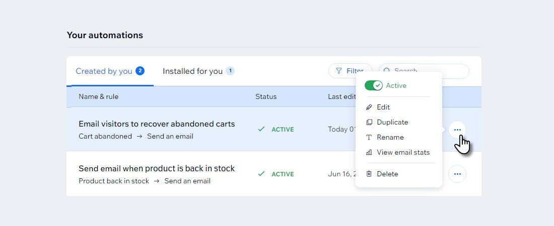 Wix Abandoned Cart Email and Other Automations