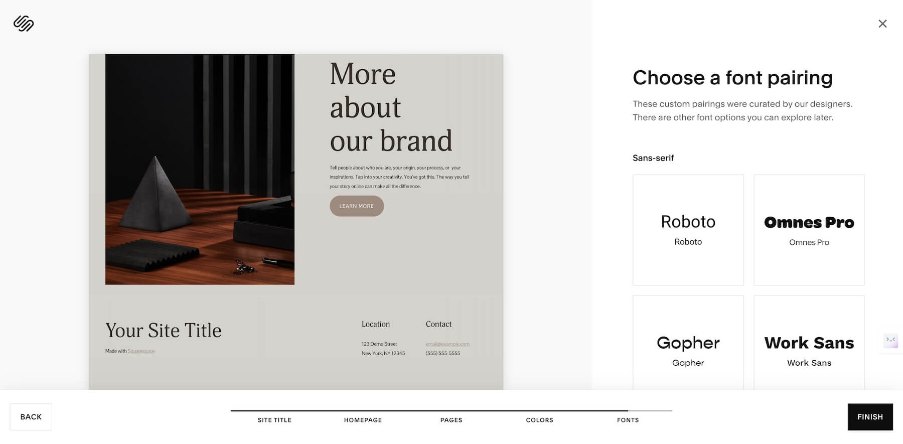 squarespace custom template generated based on your needs