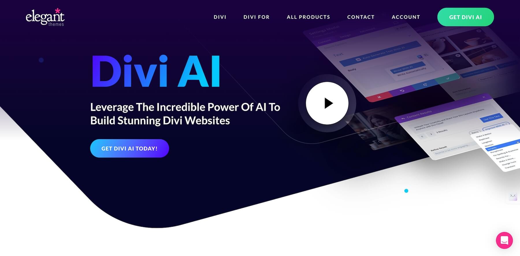 screenshot of Divi AI