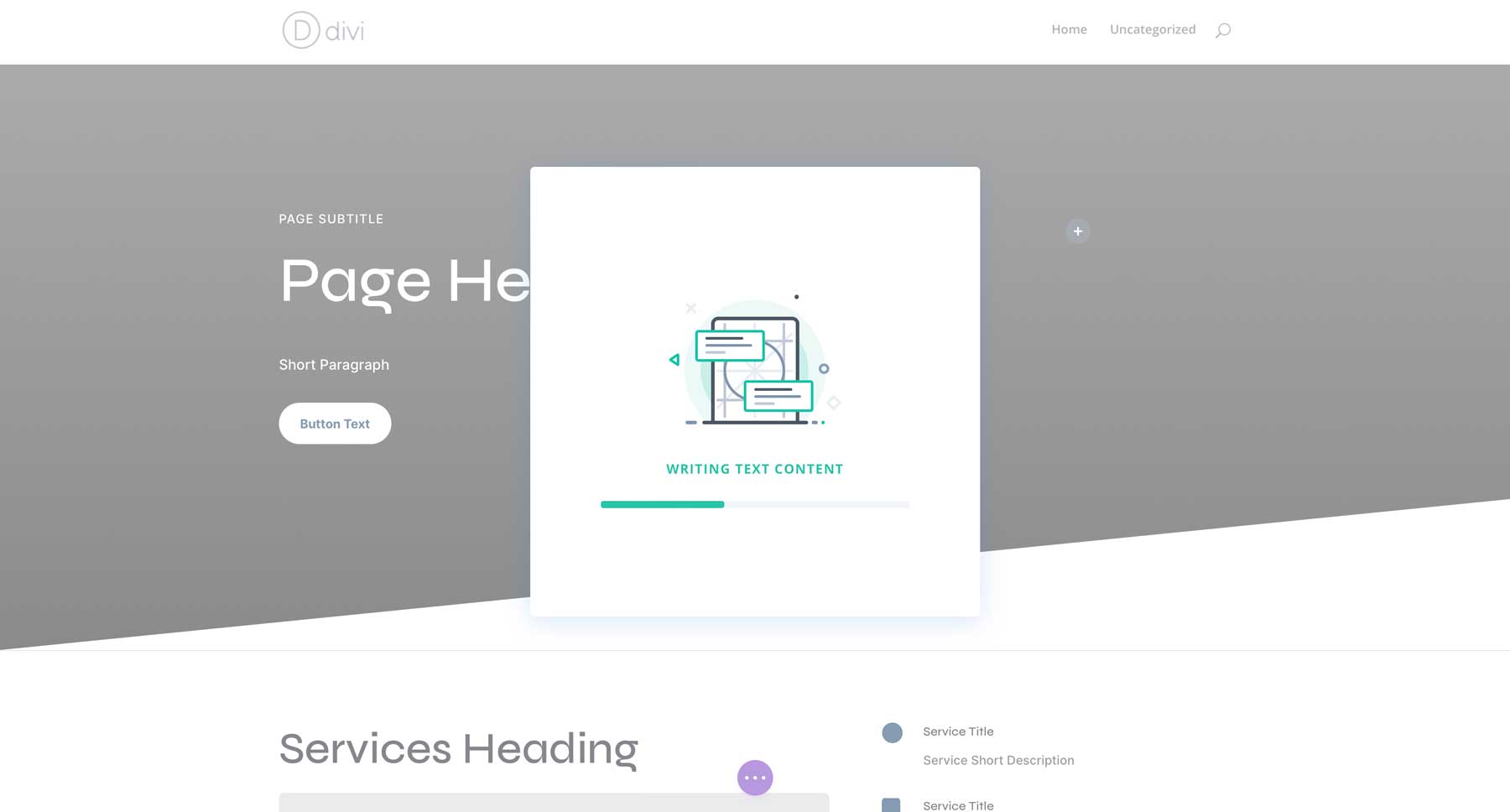 Create page with Divi AI