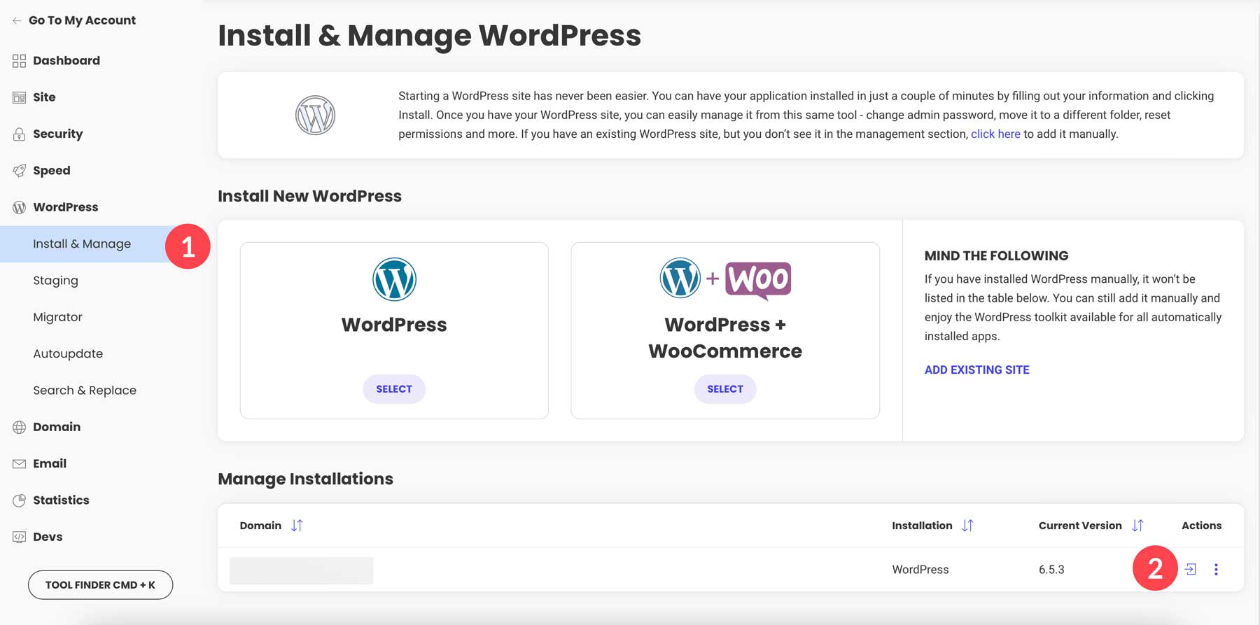 Manage WordPress