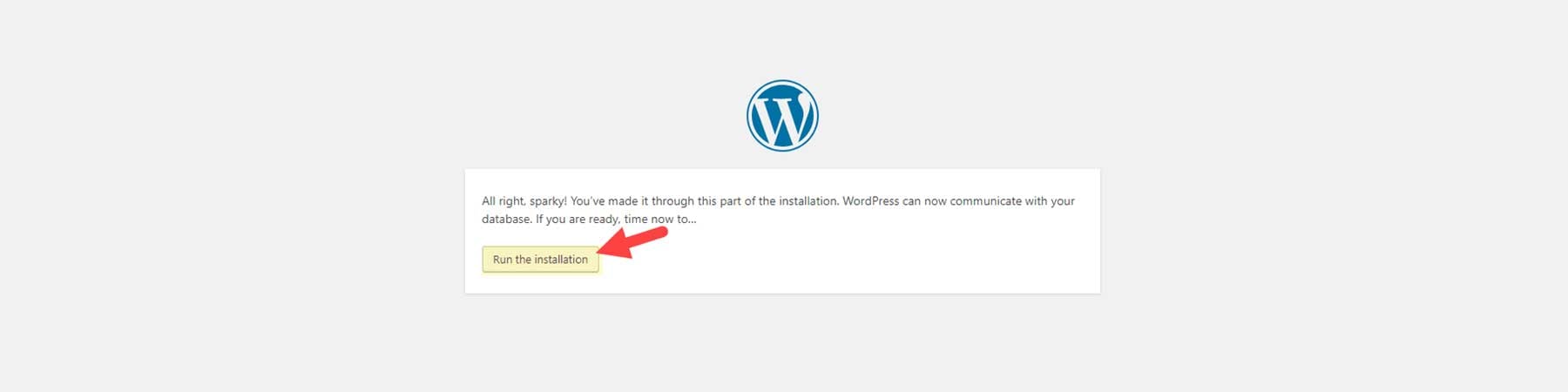 run WordPress installation