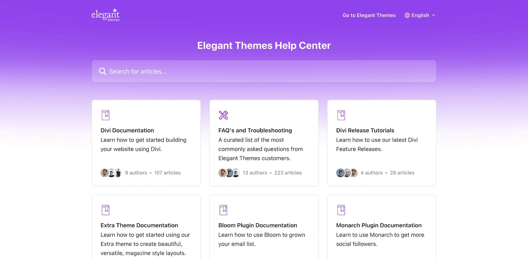 elegant themes help center