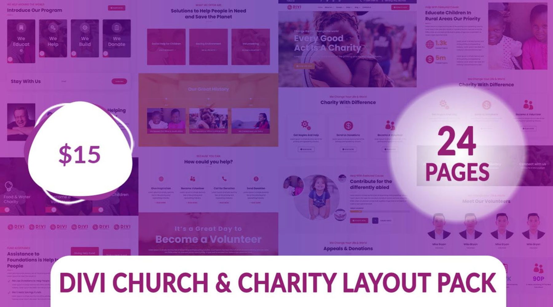 Divi Church and Charity Layout Pack
