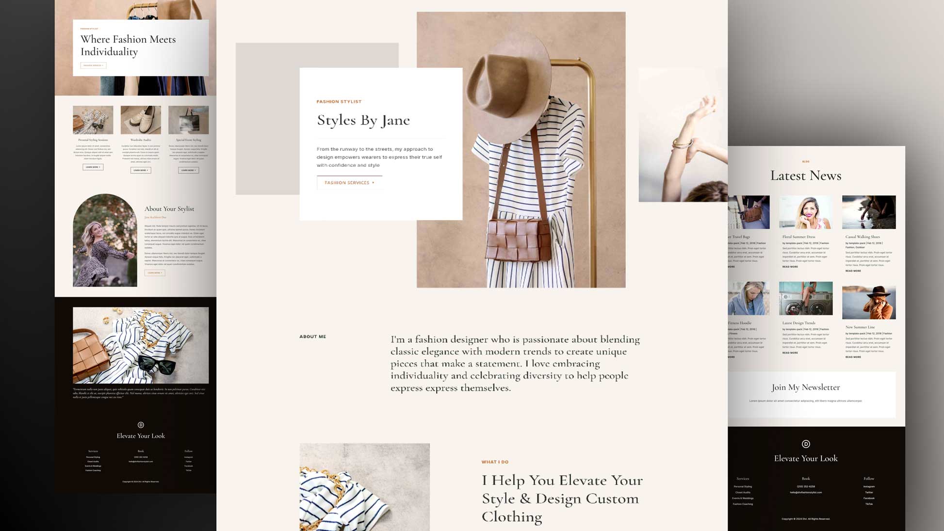 Get a Free Fashion Stylist Layout Pack For Divi