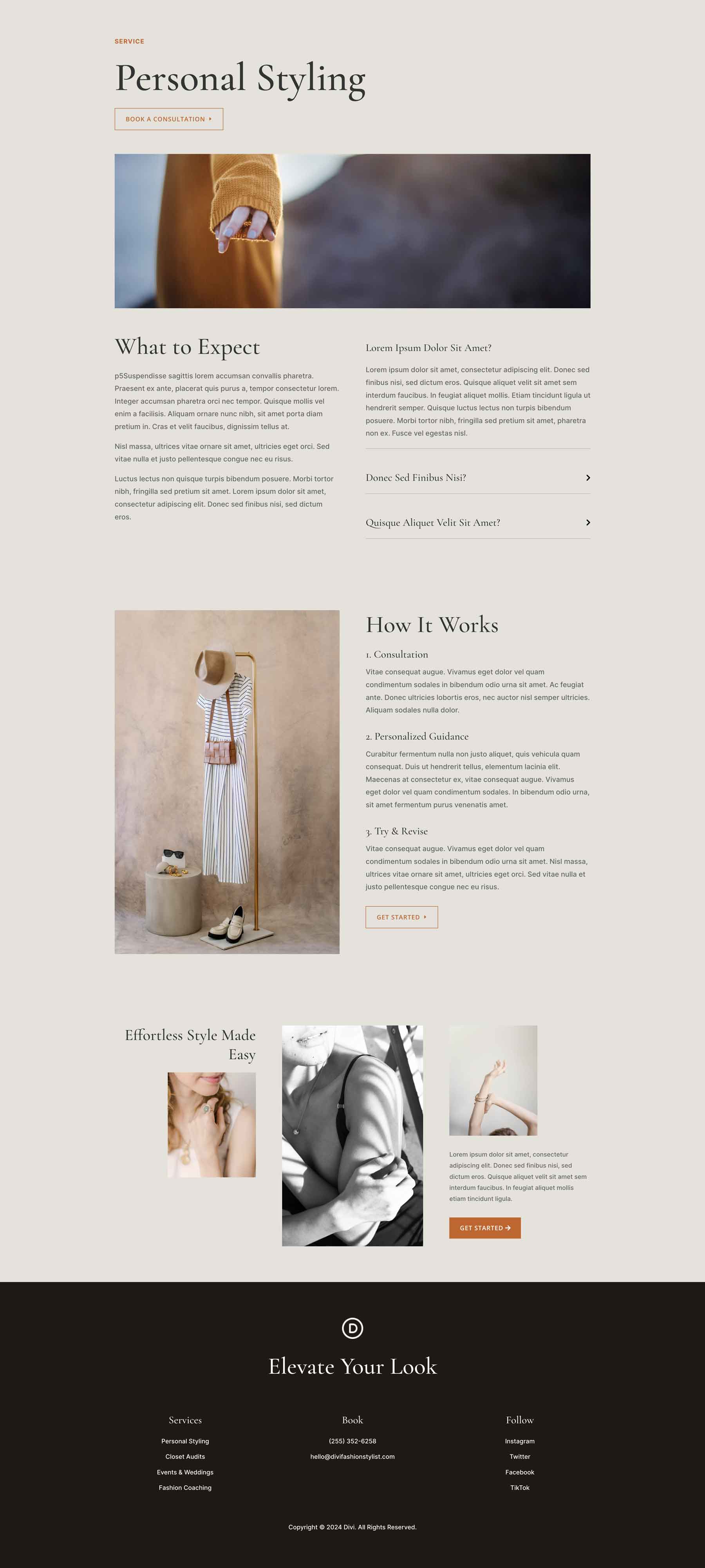 Fashion Stylist Layout Pack for Divi