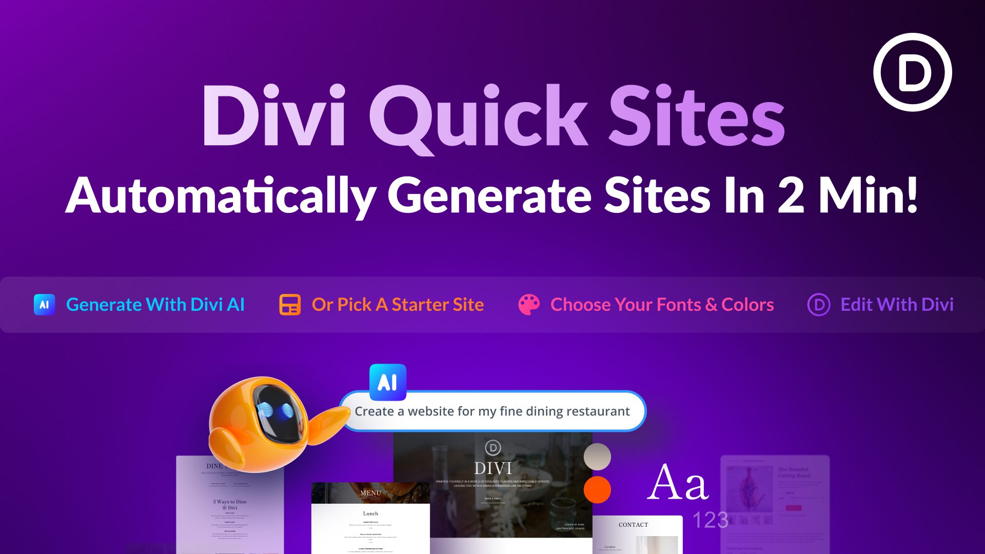 Introducing Divi Quick Sites & AI Website Creation