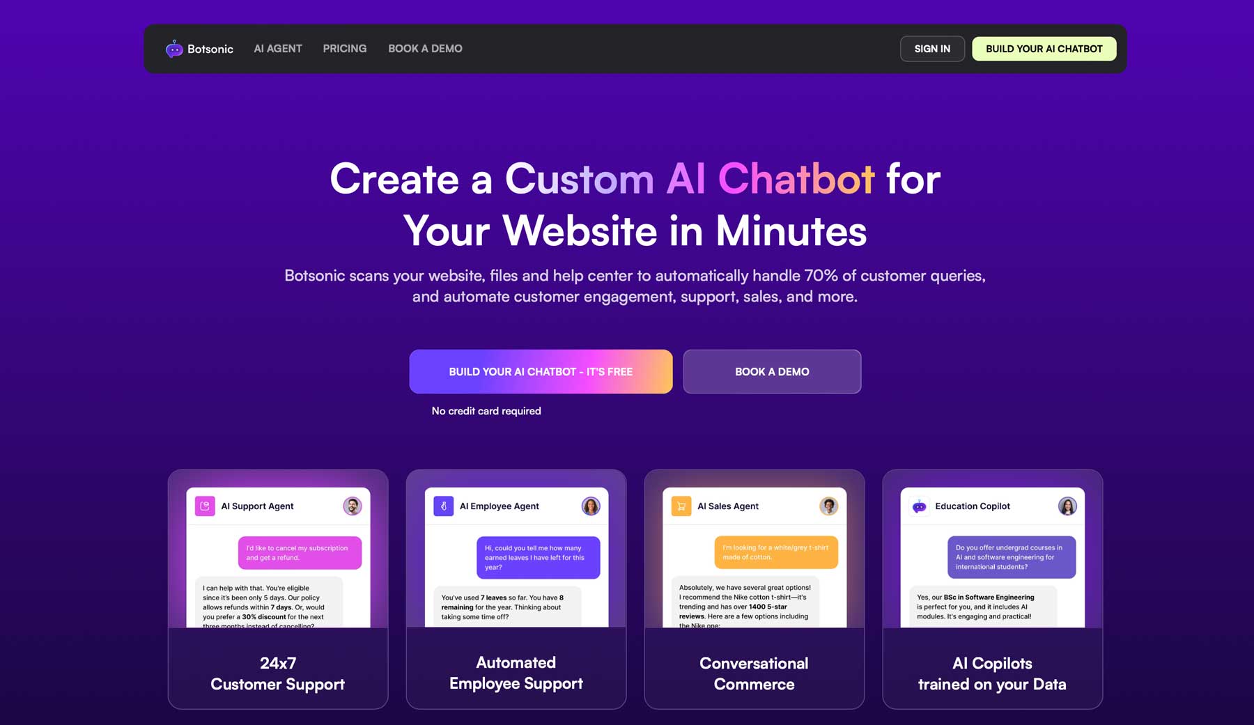 Botsonic AI chatbot