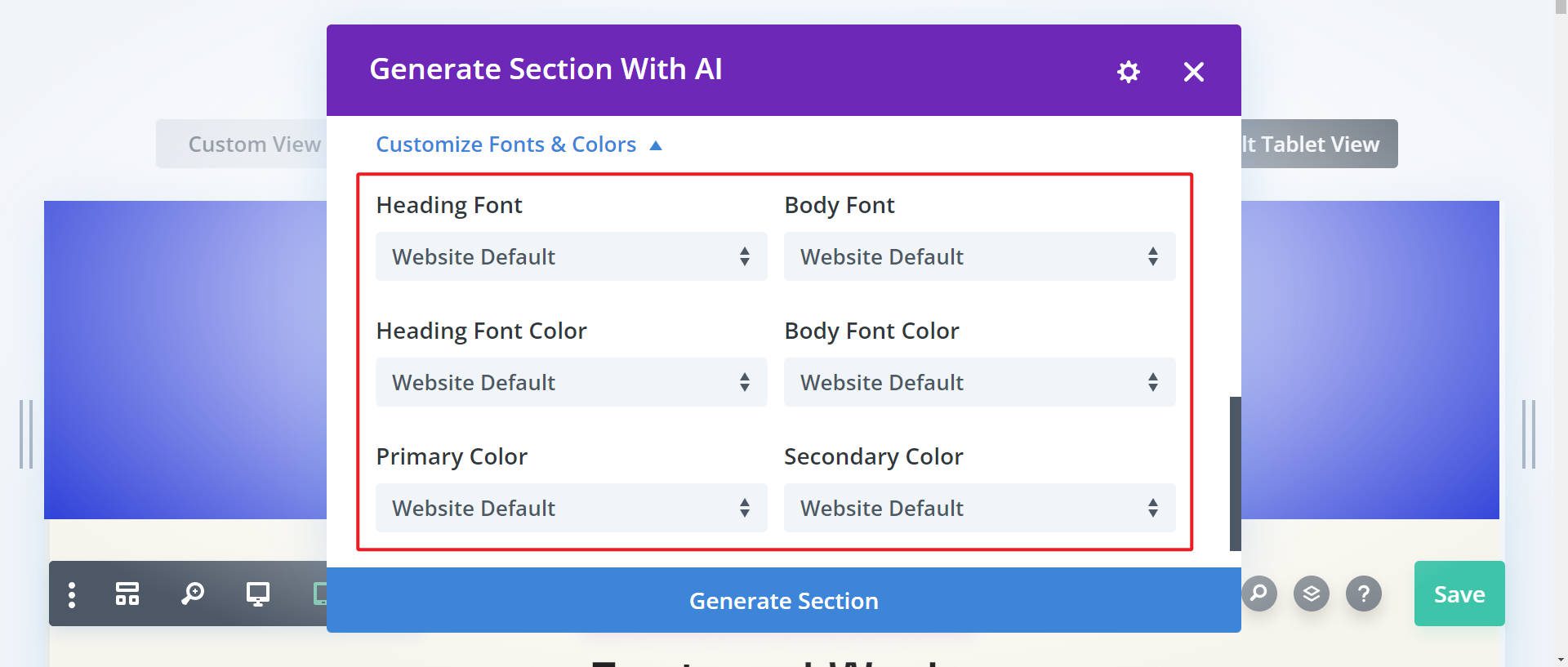 Divi AI can Use Global Styles for Fonts and Colors