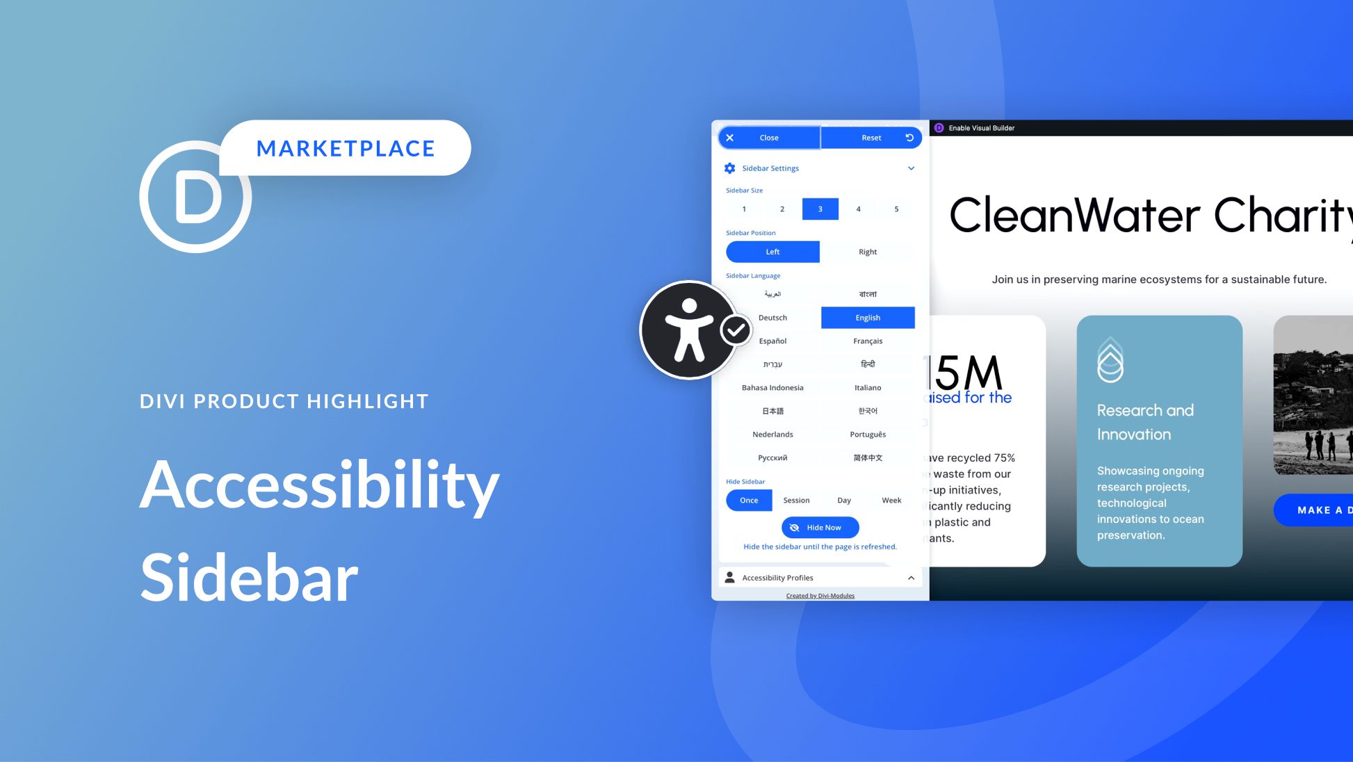 Divi Product Highlight: Accessibility Sidebar