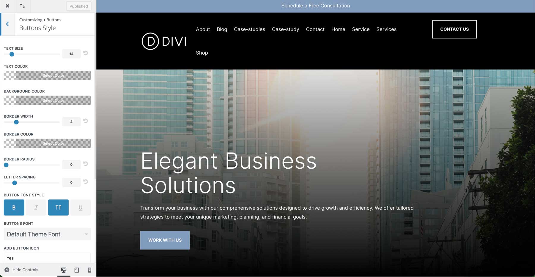 Corporate starter site for Divi