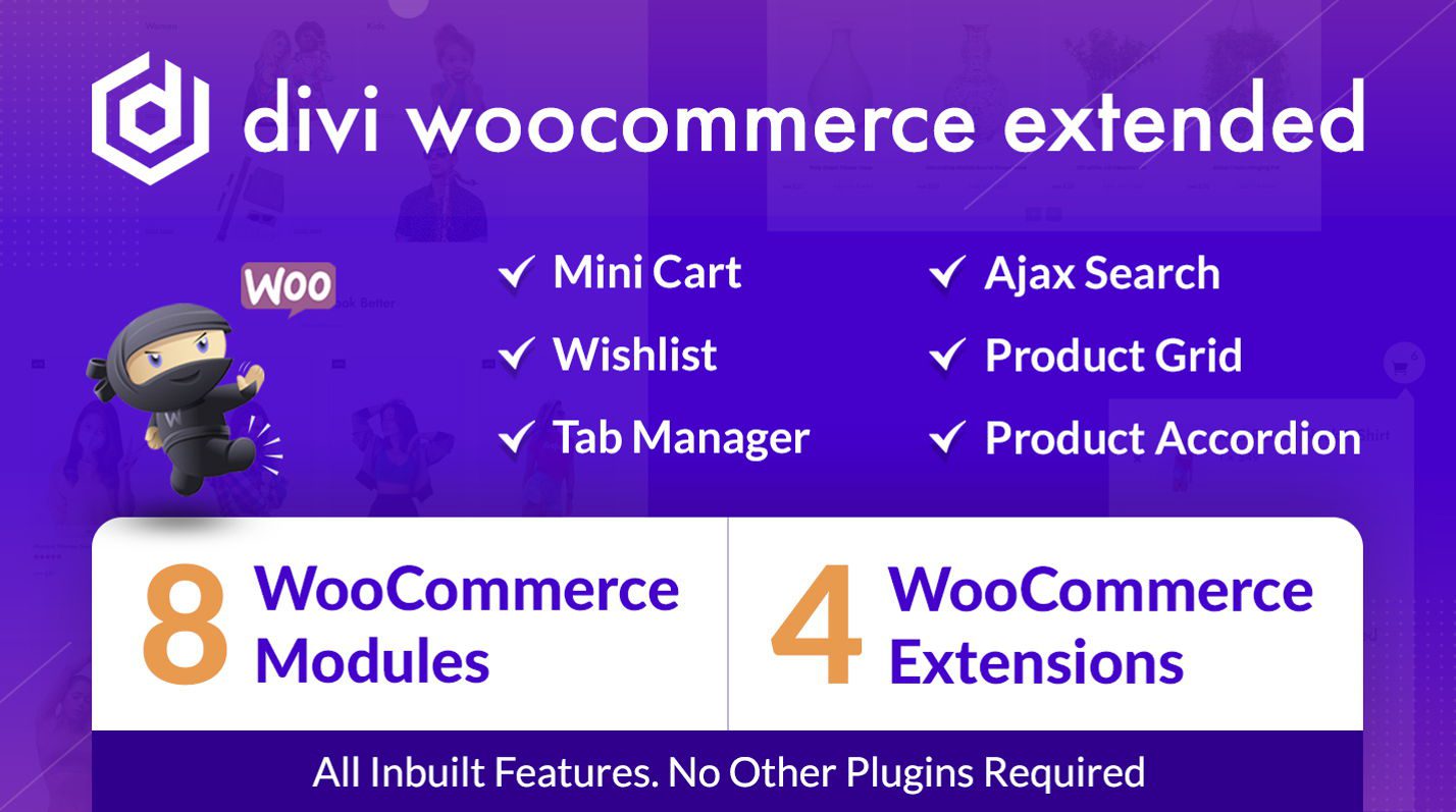 Promotional image for Divi WooCommerce Extended