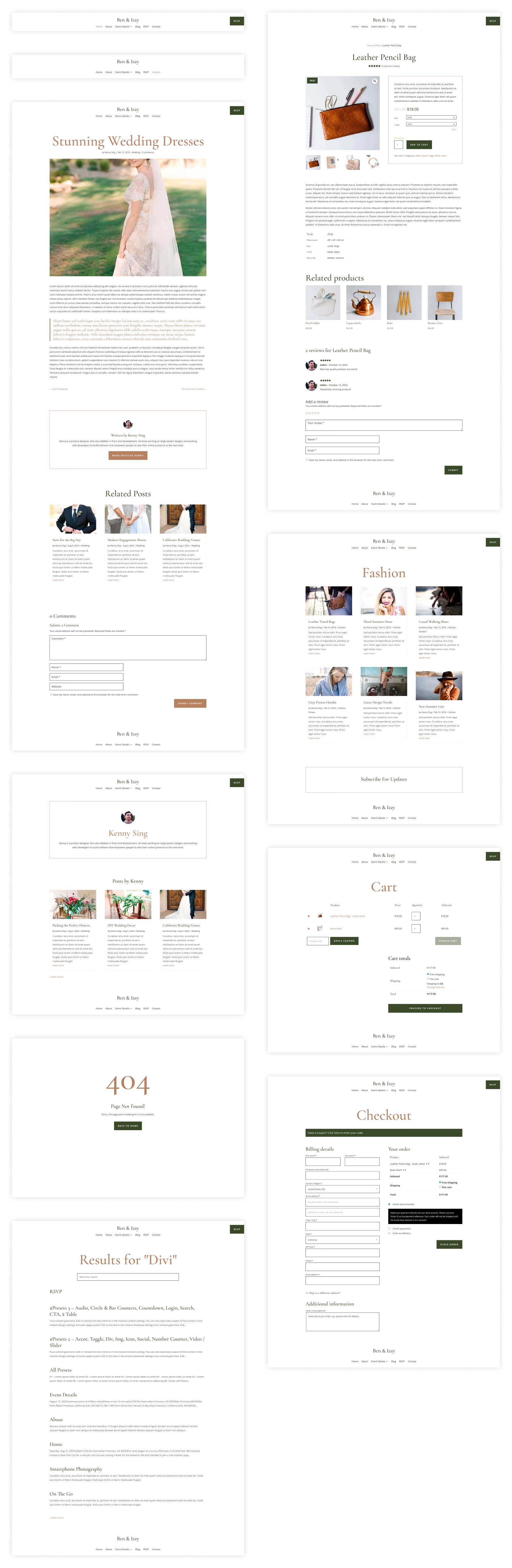 wedding starter site for Divi