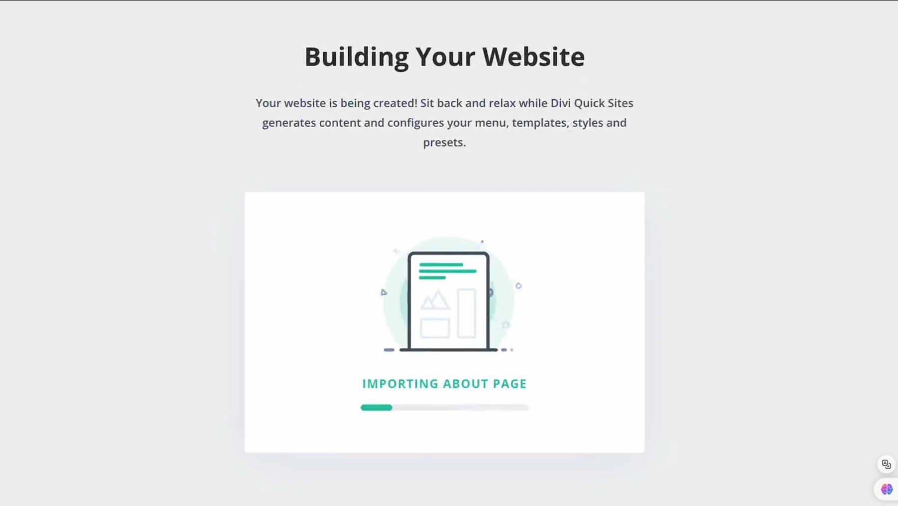 divi starter sites building